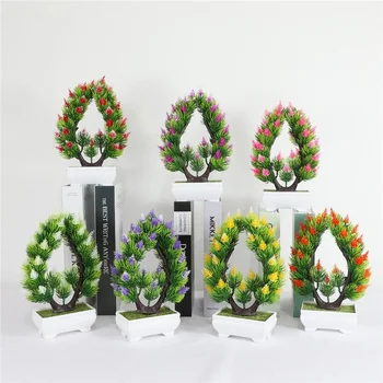 1 buc Artificiale Păun flori False Plante Bonsai Simulare Ghivece cu Plante USCATE Acasă Tabelul Ornament de Birou cameră Decor