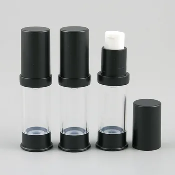 10buc 7ml Capac Negru Airless Flacoane Cosmetice Ambalaj Clar Sticle de Plastic Negru Pompa de Sticle Esența Latex Ambalare Sticle