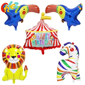 1buc parc de Distracții Baloane Folie Zebre lei ciocănitori balon cu Heliu Ziua de naștere Petrecere de nunta, Decoratiuni Copii duș Globos