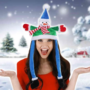 2021 Nou Stralucitoare Urechi Lungi De Pluș Crăciun Pălării Condus De Vacanță De Crăciun Decoratiuni Xmas Capac Pentru Mos Craciun Copii Adulți Cadou