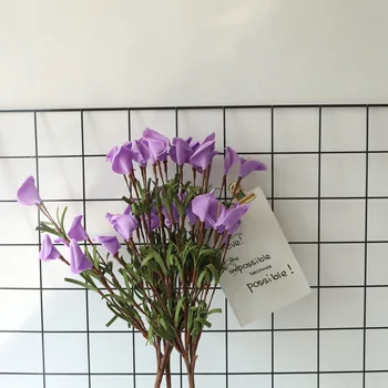 5Pcs Pastorală PE Micuța Calla Lily Violet Flori Artificiale pentru Decor Acasă Buchet de Nunta Aranjament de Flori
