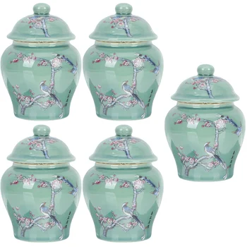 5x Ceai din Ceramica Recipientului de Stocare de Bucatarie Pot Ceai Borcan de uz Casnic Canistra Ceai Ceai Container de Ceai din Ceramica Borcan