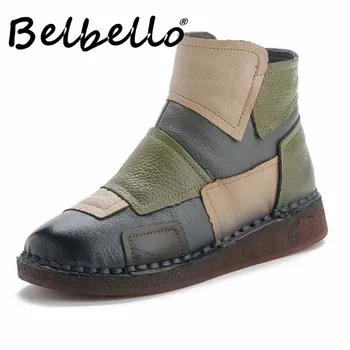 Belbello Nou toamna 2019 epocă Martin cizme cu talpa moale nu purta pantofi casual din piele lucrate manual pentru femei pantofi