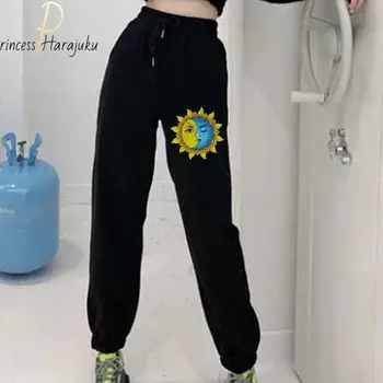 Noi Elastic Talie Mare Pentru Femei Pantaloni Pantaloni Harem Punk Buzunare Jogger Pantaloni Cu Cordon Harajuku Moda Streetwear