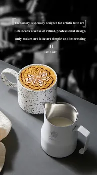 Ulcior De Lapte De Cafea Accesorii Spumant De Lapte Trage Floare Cilindru Cafea Trage Floare Cupa 304 Din Oțel Inoxidabil Subliniat Gura Cup